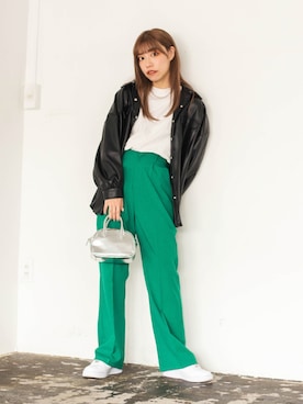 「WEGO（ウィゴー）のアイテム（ブルゾン）」を使った、ももち・×・さん（レディース・157cm）の秋コーディネート