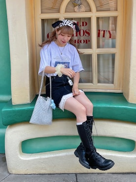 「WC（ダブル シー）のアイテム」を使った、ももち・×・さん（レディース・157cm）の夏コーディネート