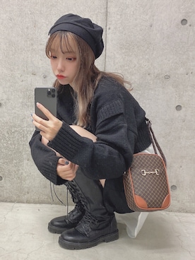 「WEGO（ウィゴー）のアイテム（ハンチング/ベレー帽）」を使った、ももち・×・さん（レディース・157cm）の秋コーディネート