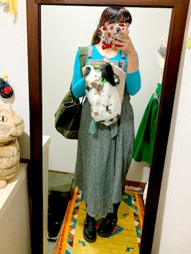 「グレンチェック」｜「アイテム（アナログ腕時計）」を使った、さとこさんです。さん（レディース・165cm）の秋コーディネート