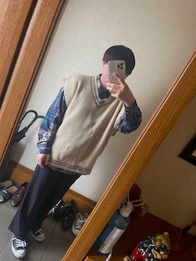 「INTER FACTORY（インターファクトリー）のアイテム（パンツ）」を使った、リューちゃんさん（メンズ・168cm）の秋コーディネート