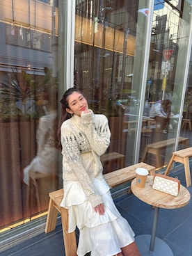 「アイテム（バッグ）」を使った、中西真美さん（レディース・163cm）の冬コーディネート