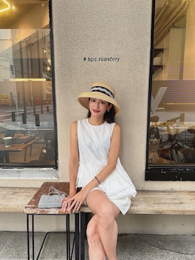 「アイテム（バッグ）」を使った、中西真美さん（レディース・163cm）の夏コーディネート