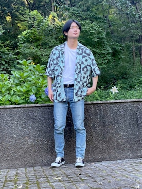 「H&M（エイチ・アンド・エム）のアイテム（シャツ/ブラウス）」を使った、Yu-sukaさん（メンズ・175cm）の夏コーディネート