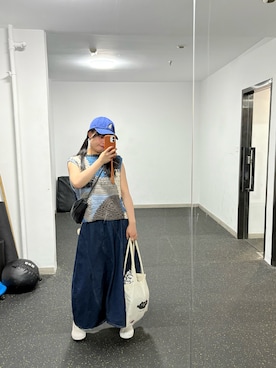 「MLB（メジャーリーグベースボール）のアイテム（帽子）」を使った、ananさん（レディース・159cm）の春コーディネート