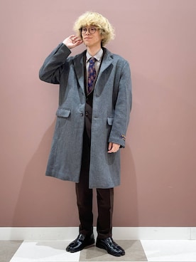 「アイテム（チェスターコート）」を使った、ダイチさん（メンズ・168cm）の秋コーディネート
