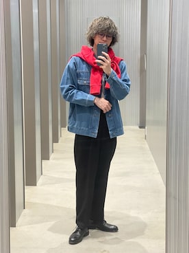 「ITEMS URBANRESEARCH（アイテムズ アーバンリサーチ）のDENIM JACKET TYPE 2nd（デニムジャケット、ブルー系）」を使った、ダイチさん（メンズ・168cm）の春コーディネート