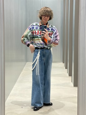 「Lee（リー）の『別注』Lee101×URBAN RESEARCH　BAGGYPANTS（デニムパンツ、ブルー系）」を使った、ダイチさん（メンズ・168cm）の春コーディネート