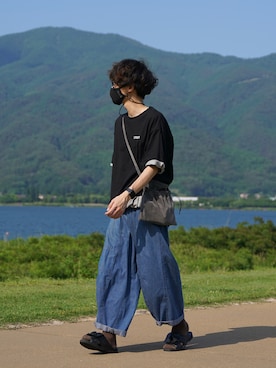 「NEONSIGN（ネオンサイン）のアイテム（トップス）」を使った、ダイチさん（メンズ・168cm）の夏コーディネート