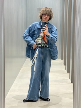 「ITEMS URBANRESEARCH（アイテムズ アーバンリサーチ）のデニム カバーオール（カバーオール、ブルー系）」を使った、ダイチさん（メンズ・168cm）の春コーディネート