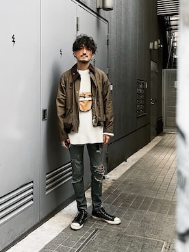 「Saint Laurent（サンローラン）のアイテム（パンツ）」を使った、TSUNAさん（メンズ・174cm）の春コーディネート