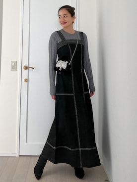 「Vicente（ヴィセンテ）のアイテム（ワンピース）」を使った、黒木 ナツミ🦋さん（レディース・162cm）の冬コーディネート