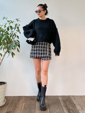 「Vicente（ヴィセンテ）のアイテム（スカート）」を使った、黒木 ナツミ🦋さん（レディース・162cm）の冬コーディネート