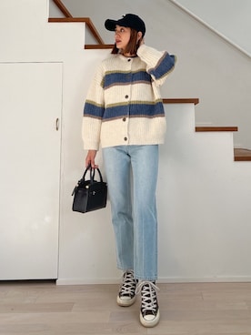 「Vicente（ヴィセンテ）のアイテム（カーディガン/ボレロ）」を使った、黒木 ナツミ🦋さん（レディース・162cm）の冬コーディネート