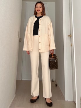 「Vicente（ヴィセンテ）のアイテム（カーディガン/ボレロ）」を使った、黒木 ナツミ🦋さん（レディース・162cm）の秋コーディネート