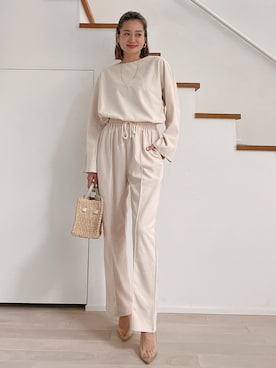 「Vicente（ヴィセンテ）のアイテム（Tシャツ/カットソー）」を使った、黒木 ナツミ🦋さん（レディース・162cm）の春コーディネート