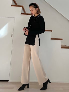「Vicente（ヴィセンテ）のアイテム（その他パンツ）」を使った、黒木 ナツミ🦋さん（レディース・162cm）の秋コーディネート