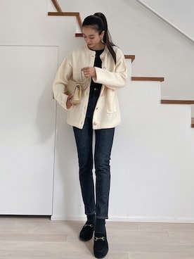 「Vicente（ヴィセンテ）のアイテム（カーディガン/ボレロ）」を使った、黒木 ナツミ🦋さん（レディース・162cm）の秋コーディネート