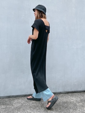 「Vicente（ヴィセンテ）のアイテム（ワンピース）」を使った、黒木 ナツミ🦋さん（レディース・162cm）の夏コーディネート