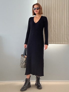 「Vicente（ヴィセンテ）のアイテム（ワンピース）」を使った、黒木 ナツミ🦋さん（レディース・162cm）の秋コーディネート