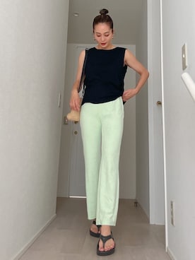 「Vicente（ヴィセンテ）のアイテム（その他パンツ）」を使った、黒木 ナツミ🦋さん（レディース・162cm）の夏コーディネート