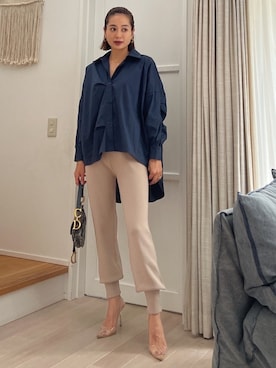 「Vicente（ヴィセンテ）のアイテム（その他パンツ）」を使った、黒木 ナツミ🦋さん（レディース・162cm）の秋コーディネート