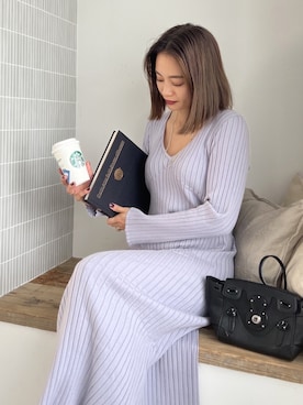 「Vicente（ヴィセンテ）のアイテム（ワンピース）」を使った、黒木 ナツミ🦋さん（レディース・162cm）の秋コーディネート