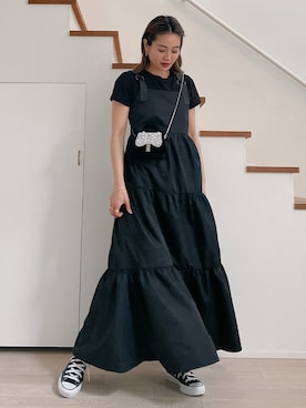 「Vicente（ヴィセンテ）のアイテム（ワンピース）」を使った、黒木 ナツミ🦋さん（レディース・162cm）の春コーディネート