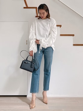 「Vicente（ヴィセンテ）のアイテム（Tシャツ/カットソー）」を使った、黒木 ナツミ🦋さん（レディース・162cm）の春コーディネート