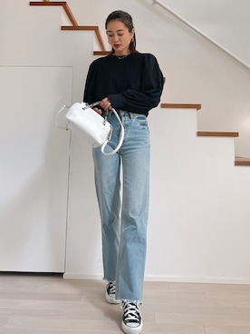 「Vicente（ヴィセンテ）のアイテム（Tシャツ/カットソー）」を使った、黒木 ナツミ🦋さん（レディース・162cm）の春コーディネート