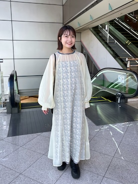 「シアーワンピース」｜「アイテム（ブーツ）」を使った、chihiroさん（レディース・154cm）の夏コーディネート