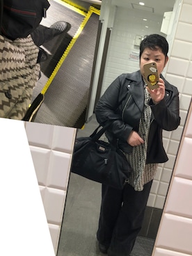 「アイテム（ライダースジャケット）」を使った、すーさんＤＸさん（レディース・160cm）の秋コーディネート