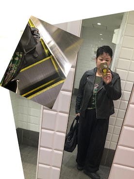 「アイテム（ライダースジャケット）」を使った、すーさんＤＸさん（レディース・160cm・50代）の秋コーディネート