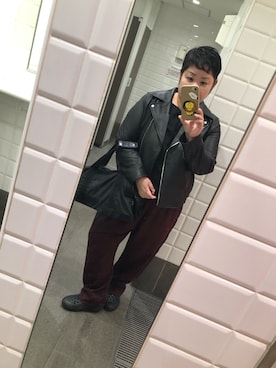 「アイテム（ライダースジャケット）」を使った、すーさんＤＸさん（レディース・160cm）の秋コーディネート