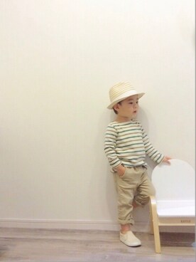 「babyGAP（babyGAP）のアイテム（帽子）」を使った、taaaoさん（キッズ・90cm）の春コーディネート