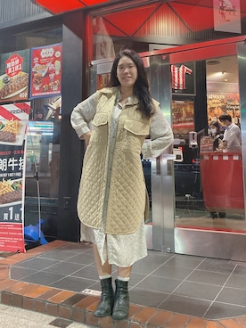 「H&M（エイチ・アンド・エム）のアイテム（ダッフルコート）」を使った、Yommi Chen🇹🇼さん（レディース・167cm）の秋コーディネート