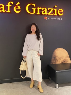 「AIR SPACE（エアースペース）のアイテム（トップス）」を使った、Yommi Chen🇹🇼さん（レディース・167cm）の春コーディネート