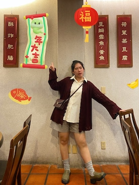 「アイテム（ポンチョ）」を使った、Yommi Chen🇹🇼さん（レディース・167cm）の夏コーディネート