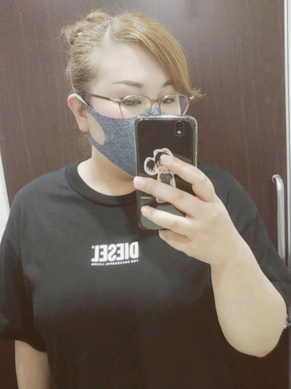 「Diesel、黒コーデ」｜「DIESELのアイテム（Tシャツ/カットソー、ブラック系）」を使った、CHIKOさん（レディース・160cm）の夏コーディネートの1枚目の写真
