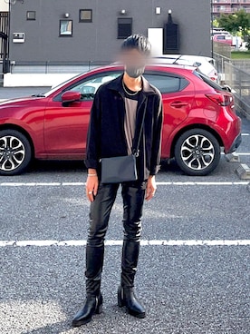 「アイテム（ショルダーバッグ、ブルー系）」を使った、ヒロユキさん（メンズ・172cm）の秋コーディネート