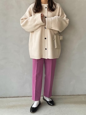 「Samansa Mos2 blue（サマンサモスモスブルー）のアイテム（パンツ）」を使った、maamin♡さん（レディース・156cm）の春コーディネート