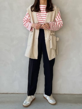 「Samansa Mos2 blue（サマンサモスモスブルー）のアイテム（パンツ）」を使った、maamin♡さん（レディース・156cm）の春コーディネート