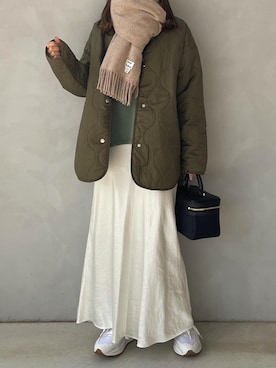 「WEGO（ウィゴー）のアイテム（ノーカラーコート）」を使った、maamin♡さん（レディース・156cm）の秋コーディネート