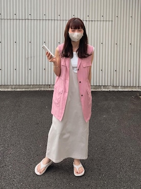 「ベストコーデ」｜「アイテム（ジャンパースカート）」を使った、maamin♡さん（レディース・156cm）の夏コーディネート