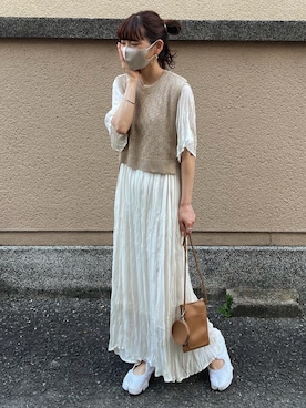 「archives（アルシーヴ）のアイテム（ワンピース/ドレス）」を使った、maamin♡さん（レディース・156cm）の夏コーディネート