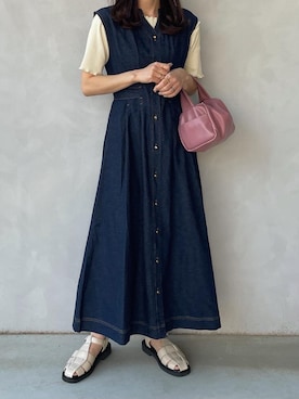 「TRIANGLE PALETTE（トライアングルパレット）のアイテム（ワンピース/ドレス）」を使った、maamin♡さん（レディース・156cm）の春コーディネート