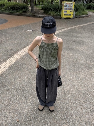 「Ungrid（アングリッド）のヴィンテージウォッシュスウェットパンツ（スウェットパンツ）」を使った、maamin♡さん（レディース・156cm）の夏コーディネート