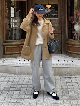 「アイテム（スウェットパンツ）」を使った、maamin♡さん（レディース・156cm）の秋コーディネート