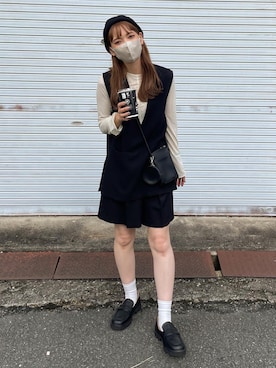 「アイテム（ベスト）」を使った、maamin♡さん（レディース・156cm）の秋コーディネート