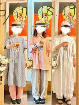 「14+（イチヨンプラス）のアイテム」を使った、まっきさん（レディース・150cm）の夏コーディネート